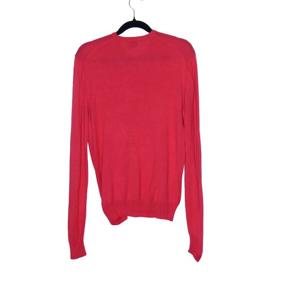 VERSACE Collection Silk Cotton V-Neck Sweater Melon Stretch Casual Men's M - Picture 2 of 13